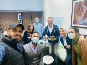 أسرة قناة سى بى سى تحتفل بعيد ميلاد شادي شاش